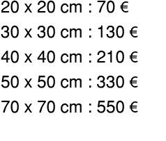Tarifs tableau carré