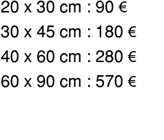 Tarifs tableau rectangle